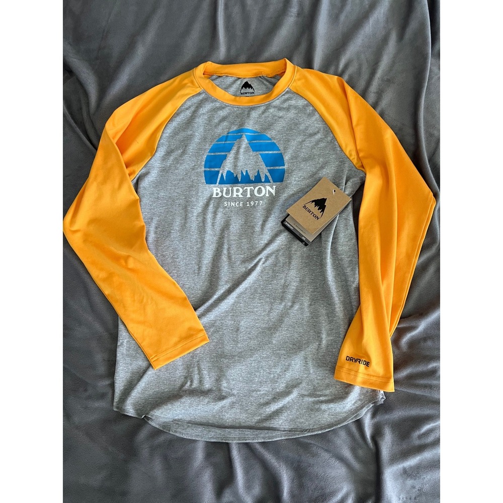 Burton Kids Dryride Ultrawick Midweight 200 Base Layer Shirt greyYellow XL 14/16